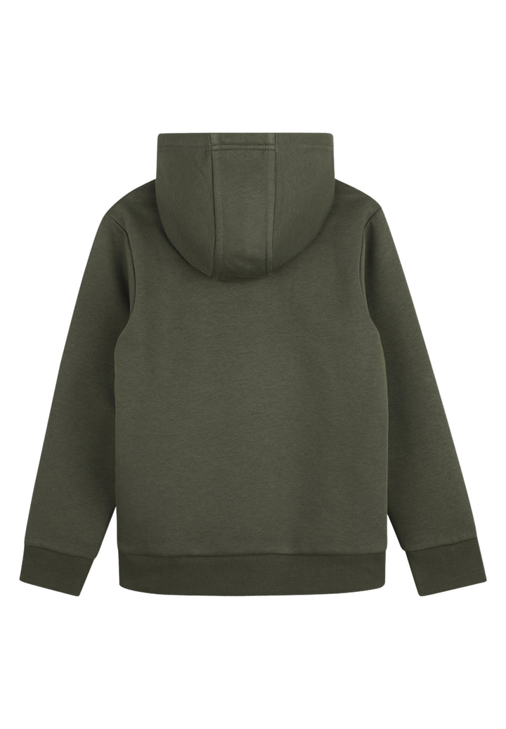 Felpa cappuccio verde per bambino