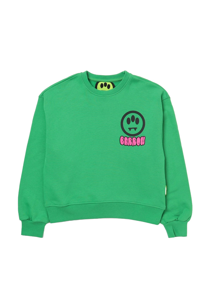 Grünes Sweatshirt mit Rundhalsausschnitt für Mädchen