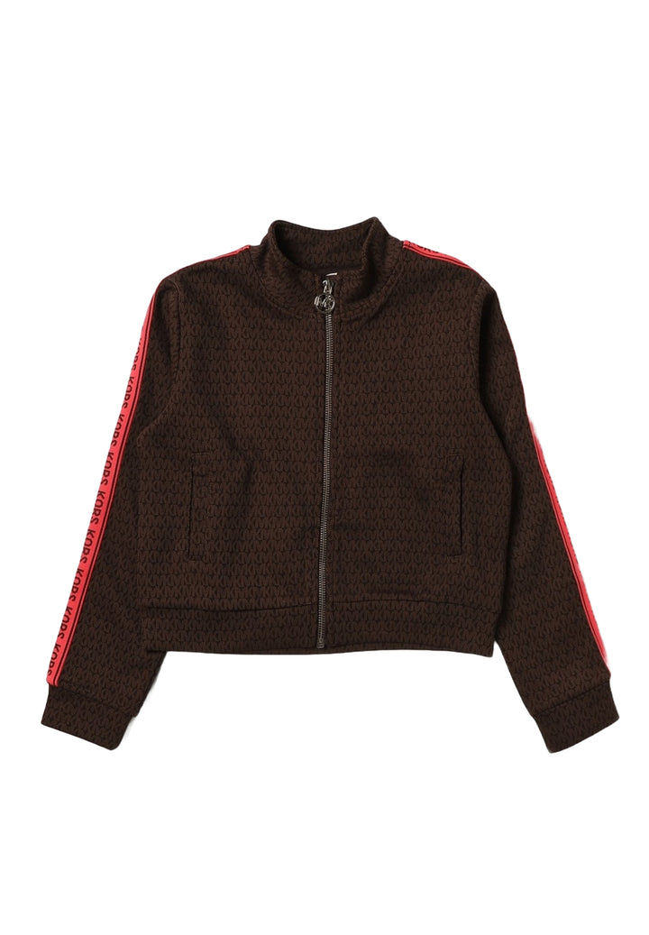 Brown zip sweatshirt for girls