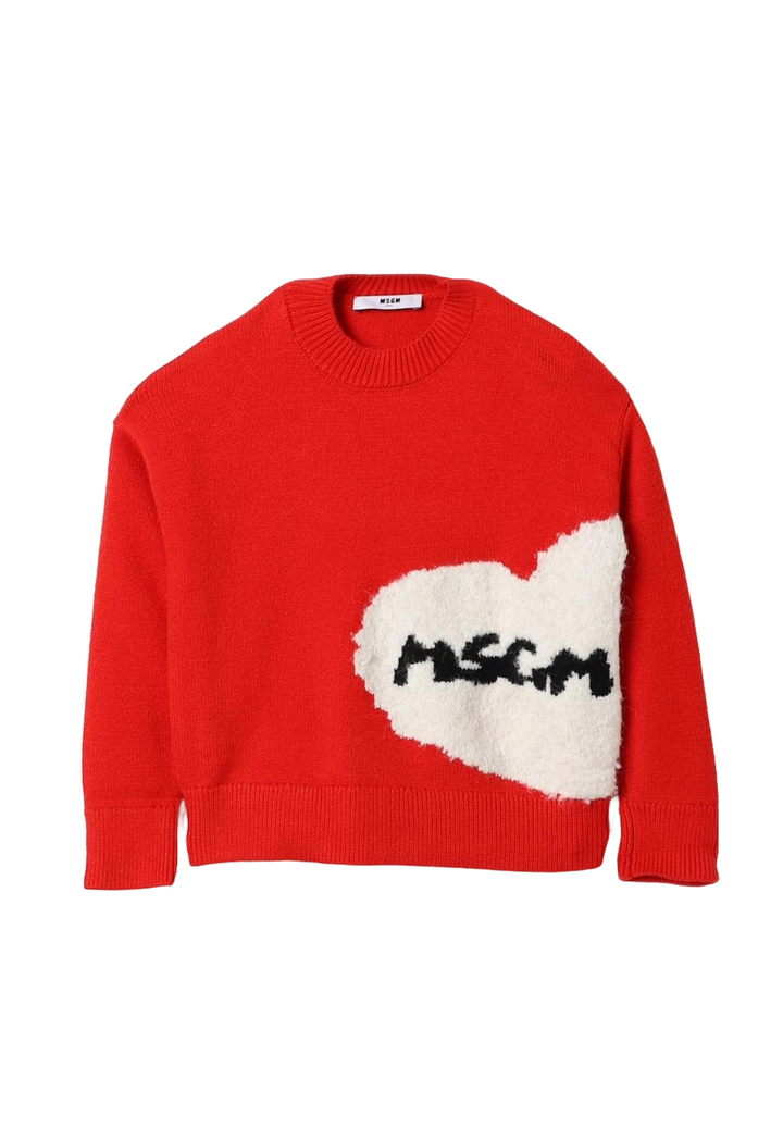 Maglione rosso per bambina