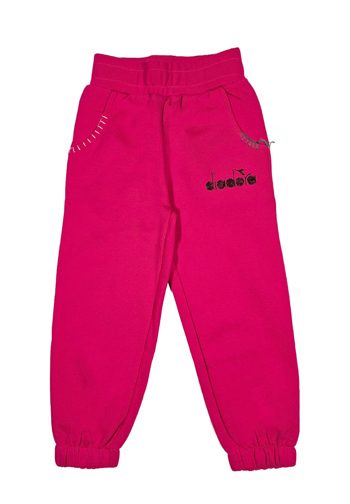 Fuchsia fleece trousers for girls