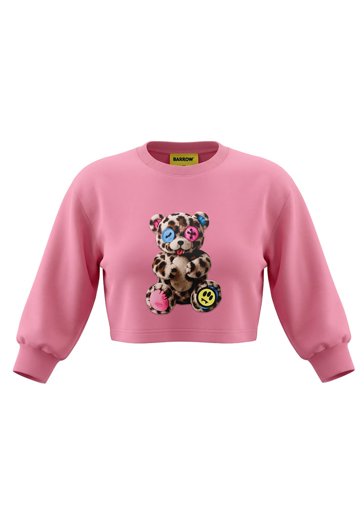 Felpa girocollo rosa per bambina