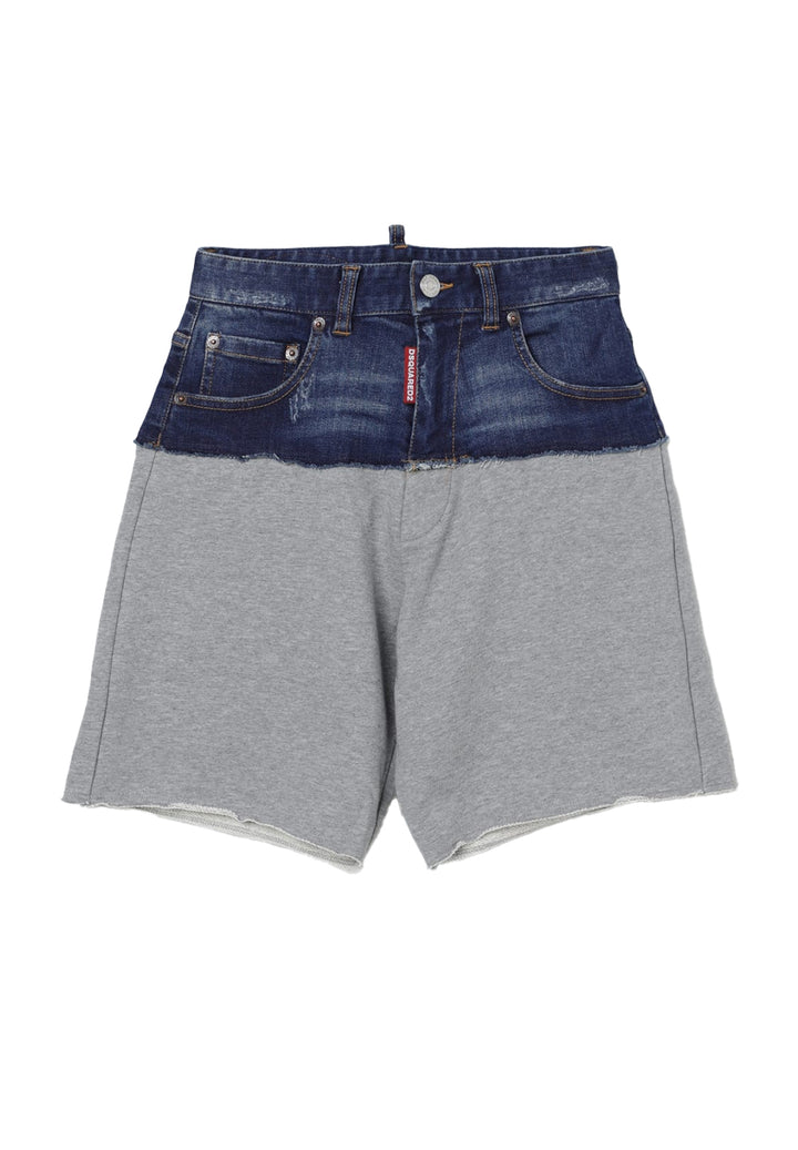 Bermuda blu denim - grigio per bambino