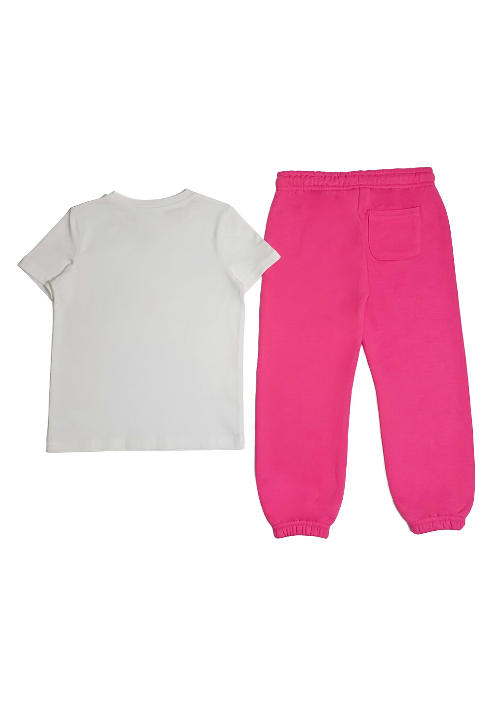 Completo bianco-rosa per neonata