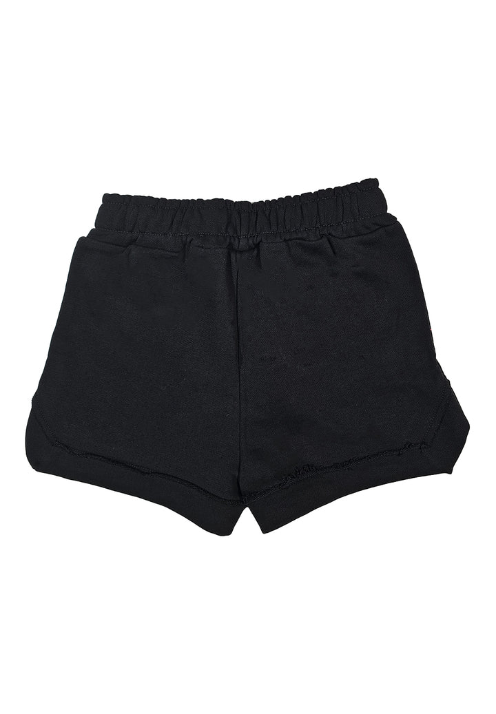 Short felpa nero per bambina