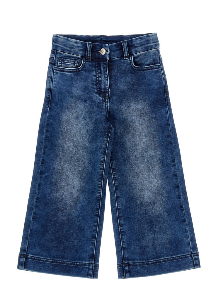 Pantalone felpa blu denim per bambina