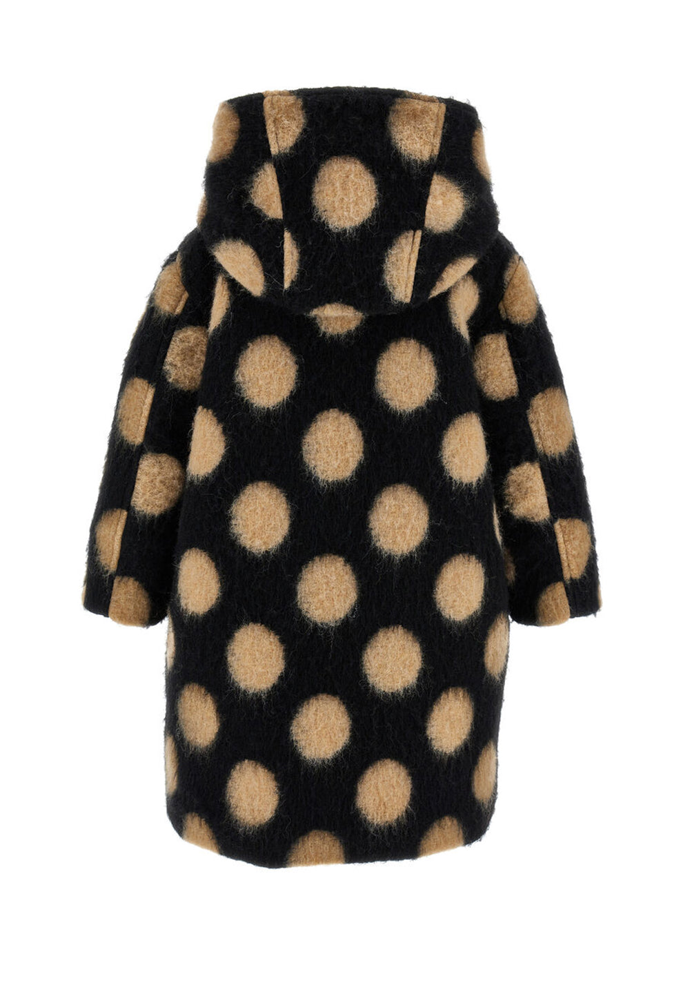 Black-beige hooded coat for girls