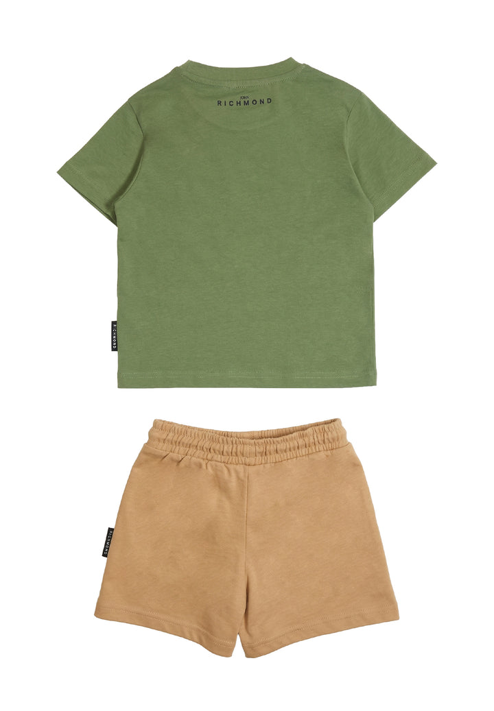 Completo verde-beige per bambino