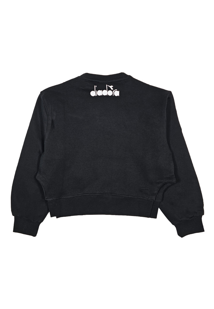 Black crewneck sweatshirt for girls