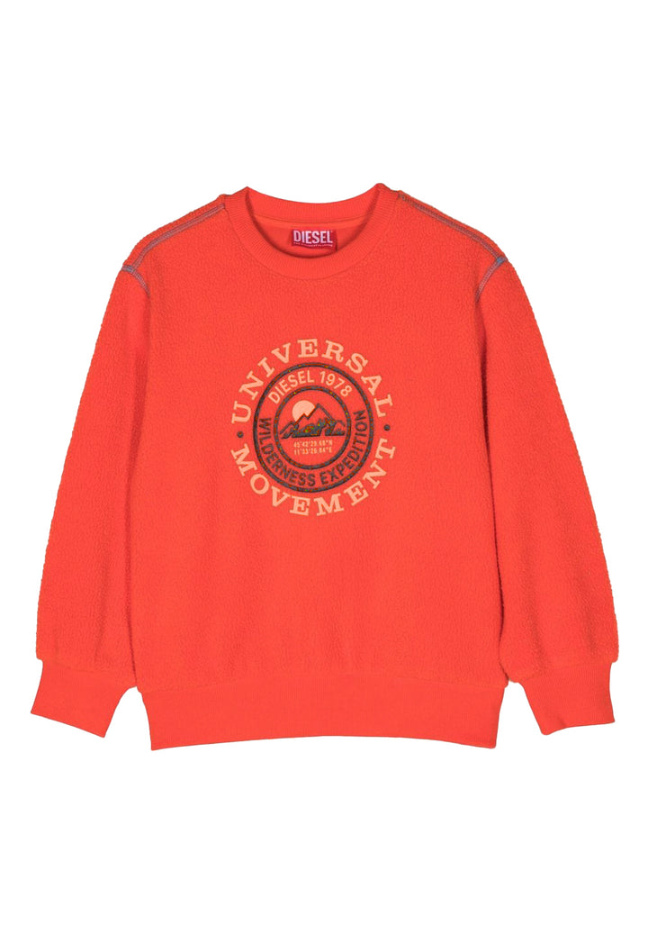 Orangefarbenes Rundhals-Sweatshirt für Jungen