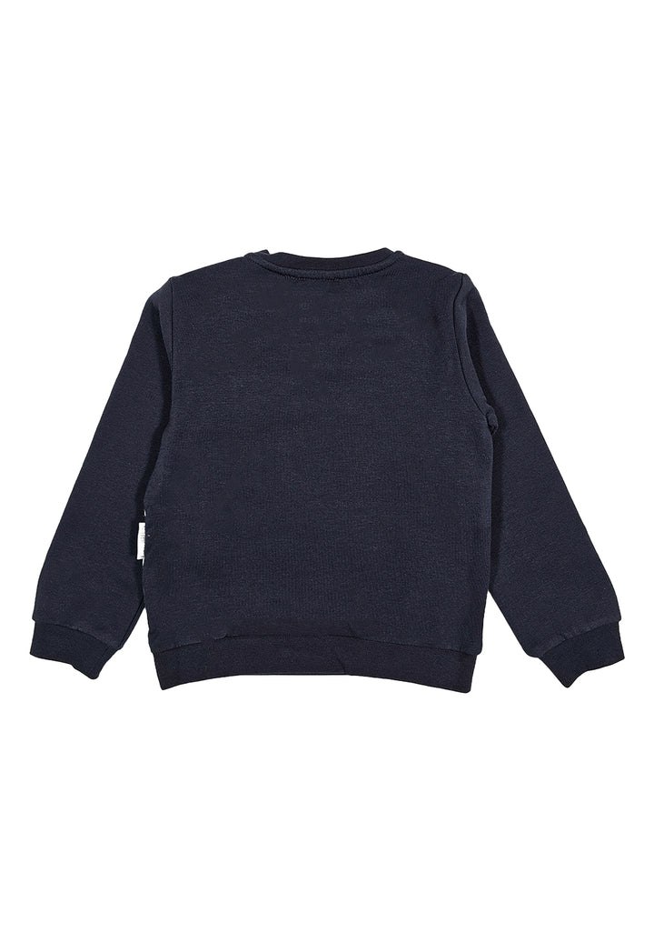 White-blue crew-neck sweatshirt for newborns