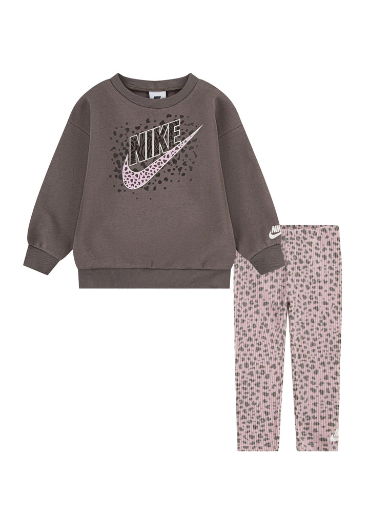 Completo felpa marrone per bambina