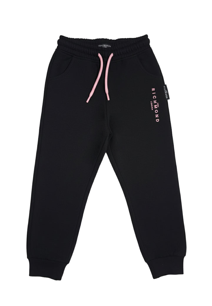 Pantalone felpa nero per neonata