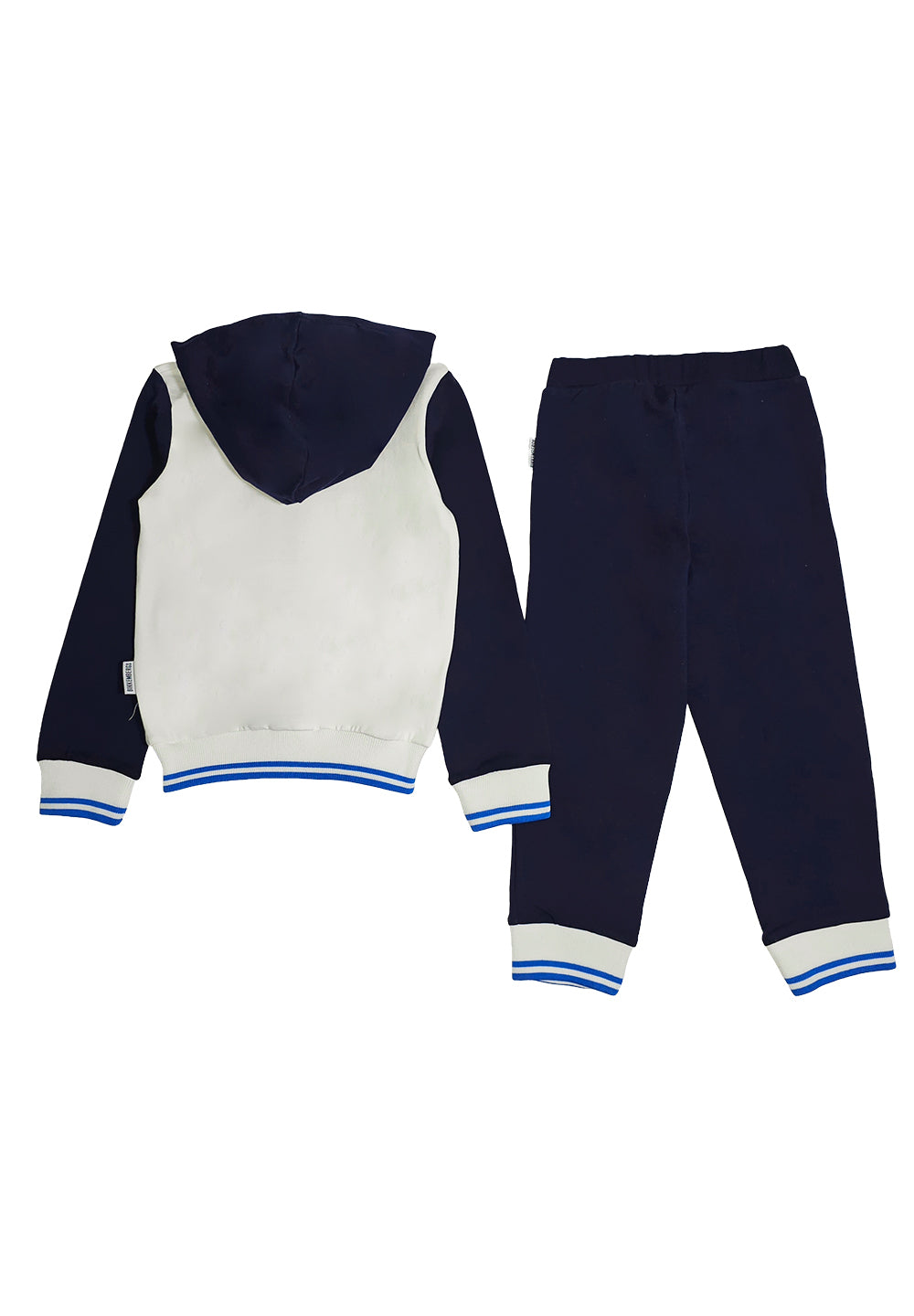 Completo felpa bianco-blu per bambino