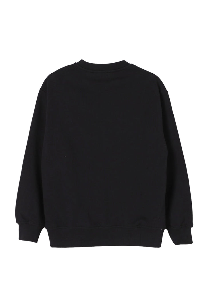 Felpa girocollo nera per bambino