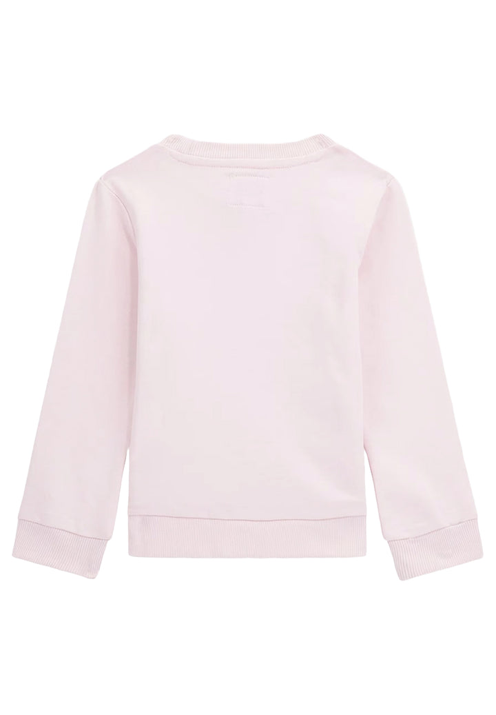 Pink crewneck sweatshirt for baby girls