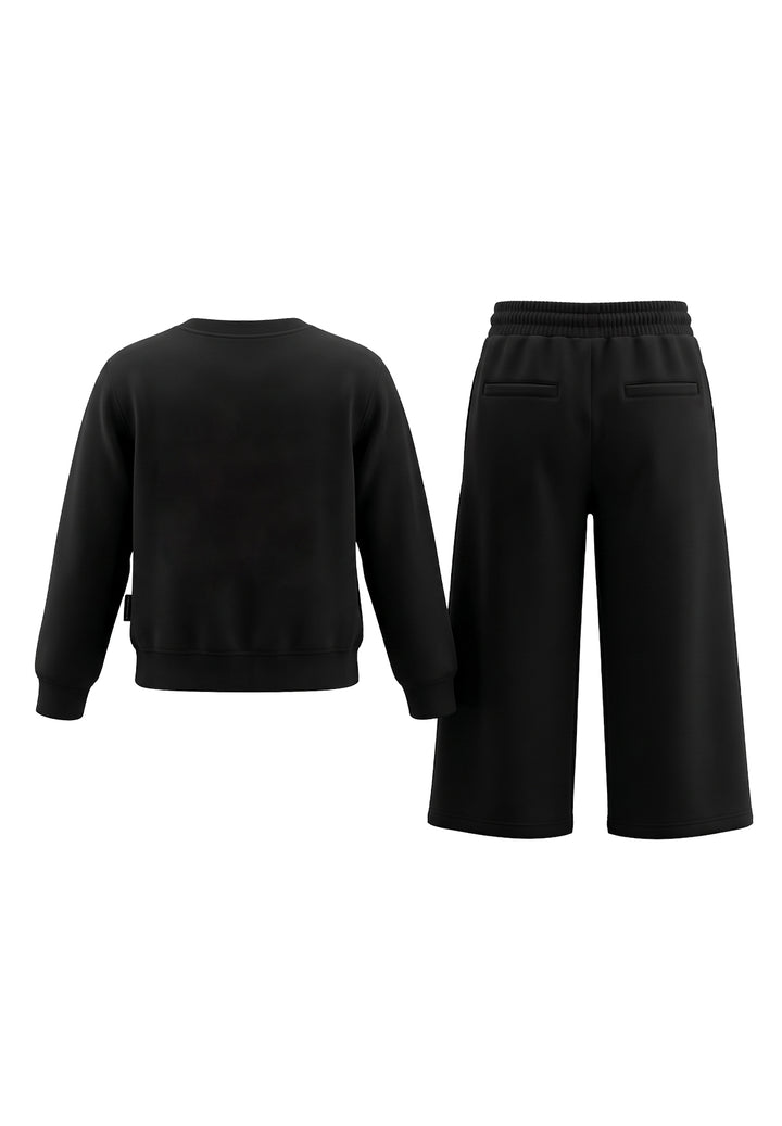 Completo felpa nero per bambina