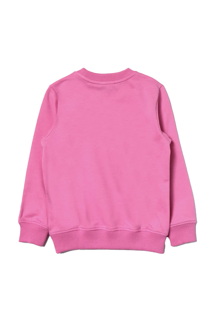 Fuchsiafarbenes Rundhals-Sweatshirt für Mädchen