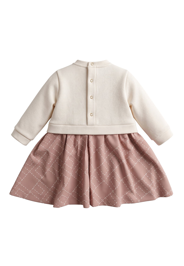 Vestito bianco-rosa per neonata