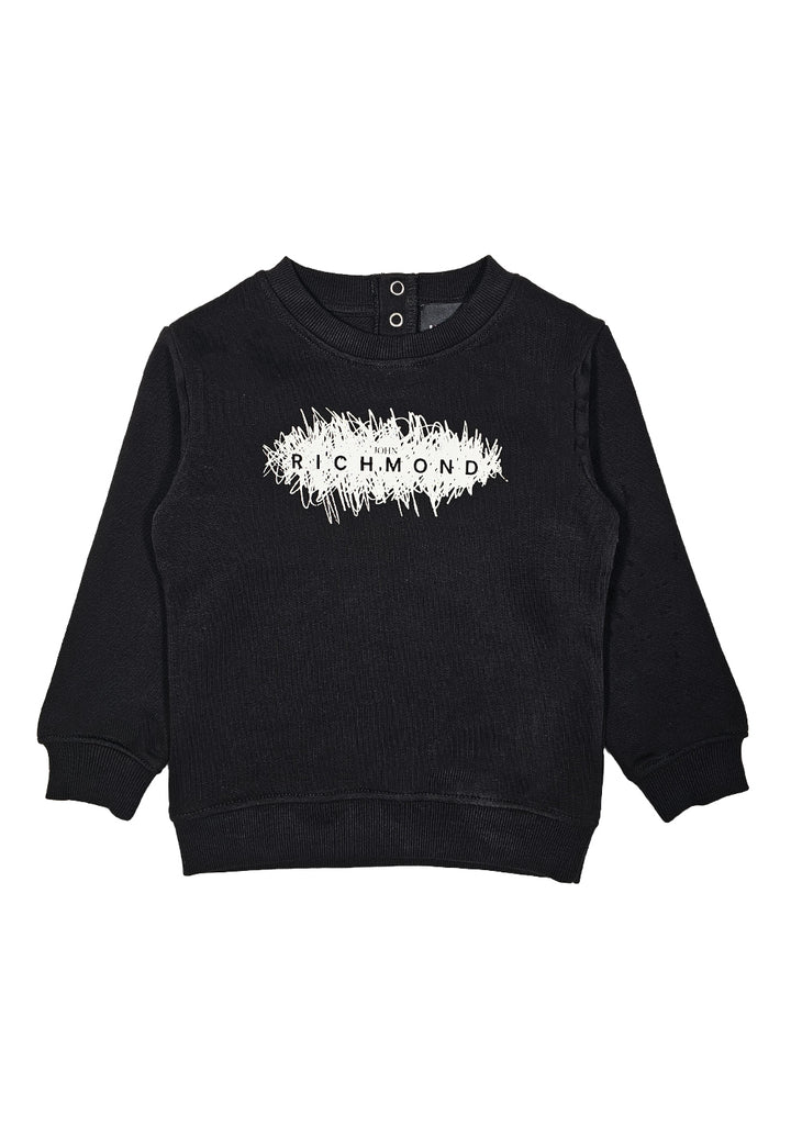 Black crew-neck sweatshirt for newborn