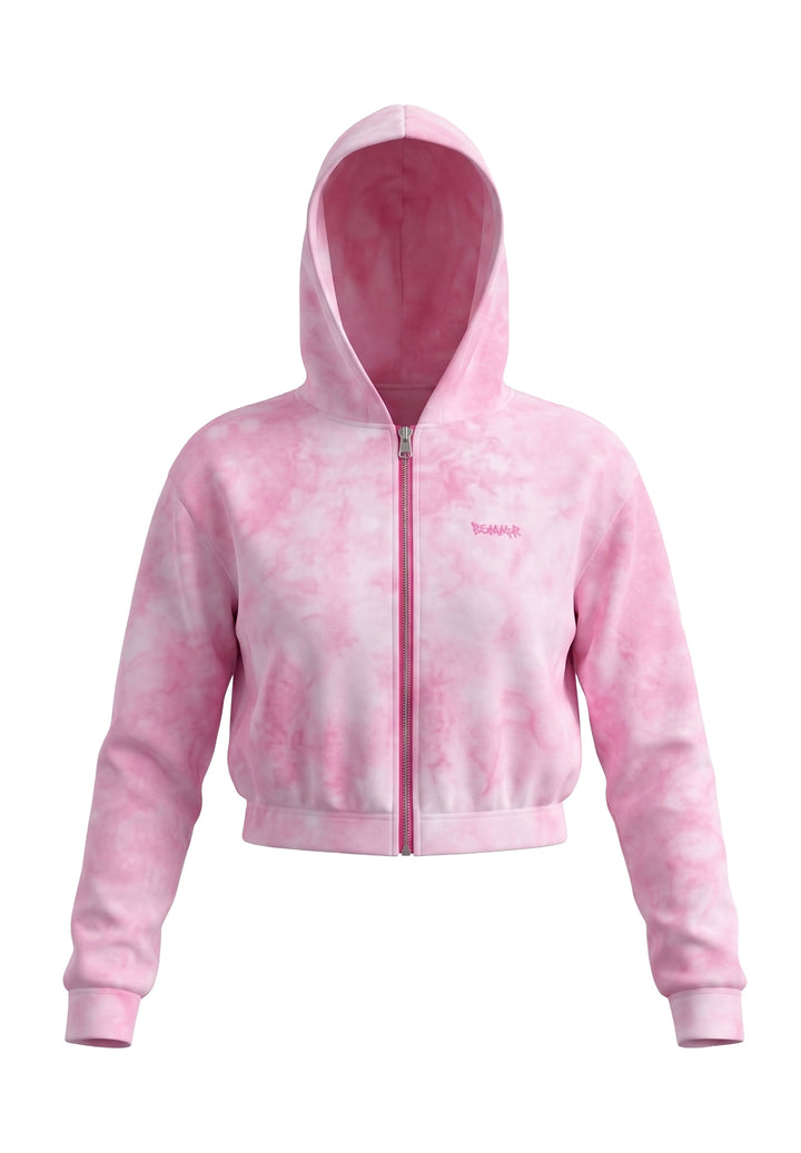 Felpa zip rosa per bambina