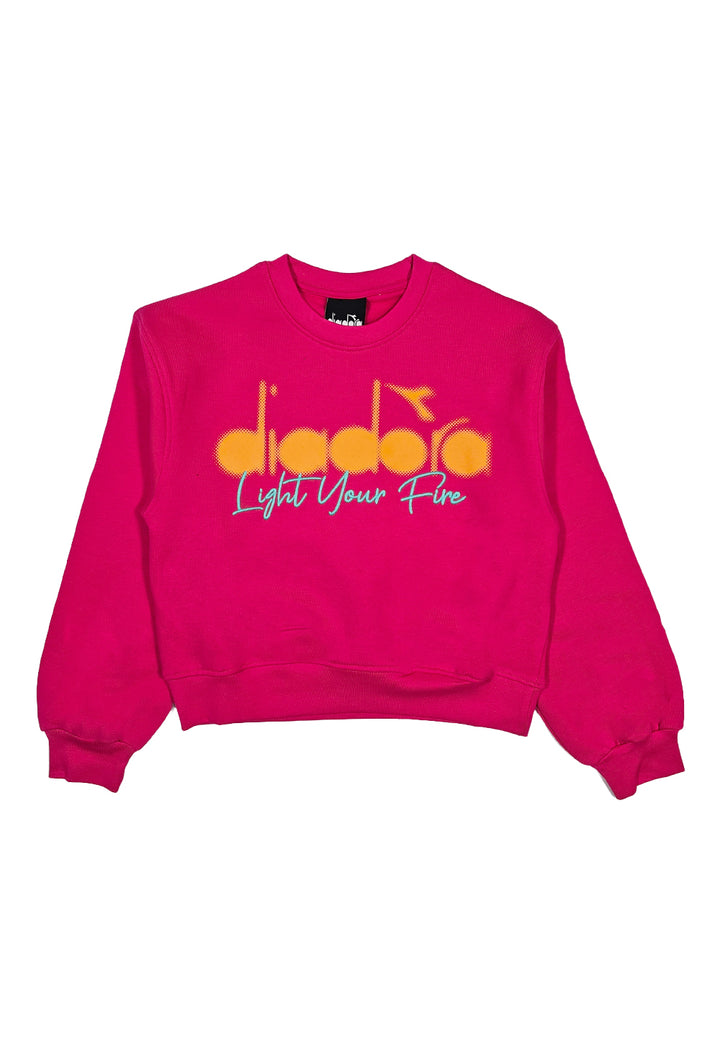 Fuchsia crewneck sweatshirt for girls