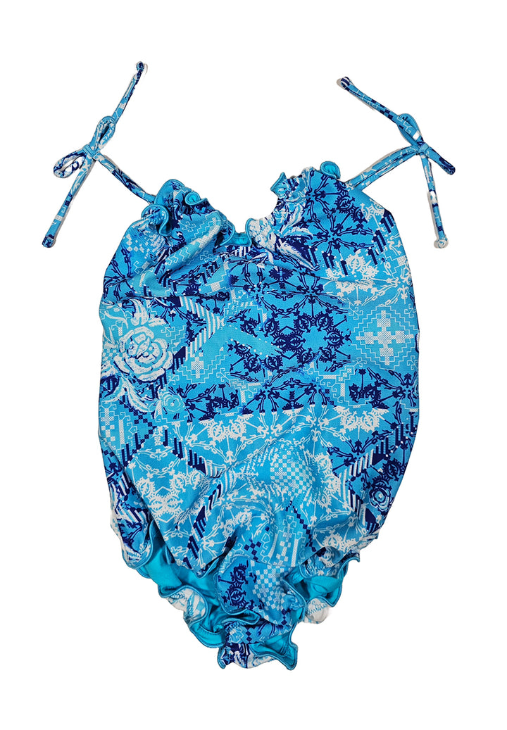 Costume intero celeste per bambina