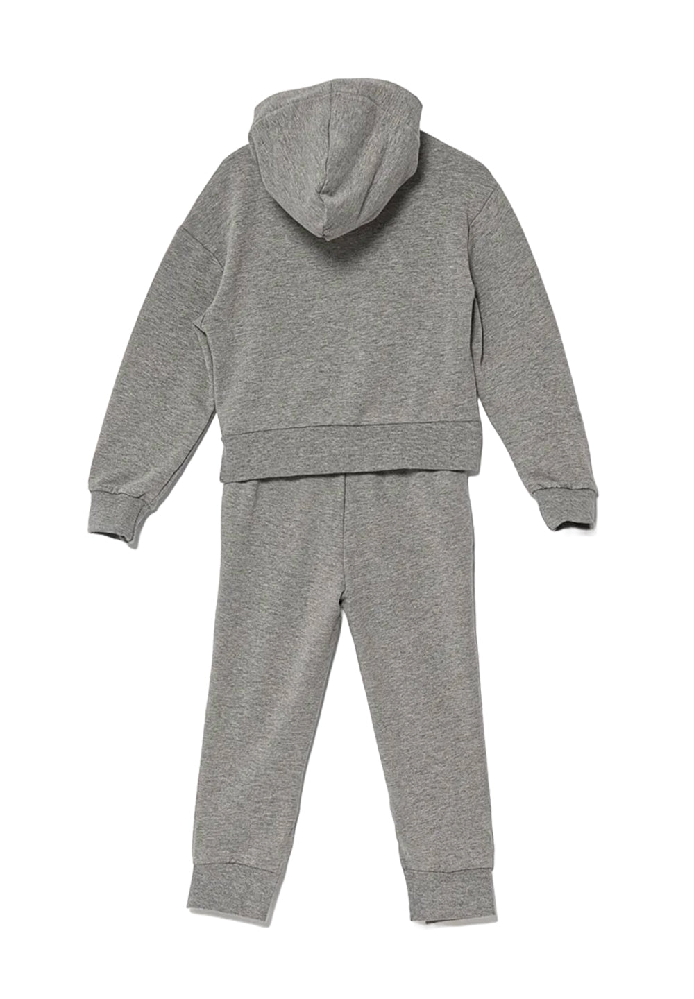Completo felpa zip grigio per bambina