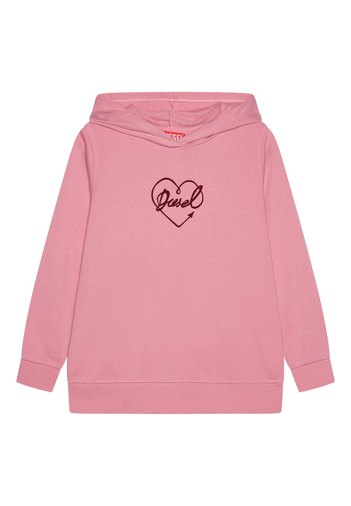 Felpa cappuccio rosa per bambina