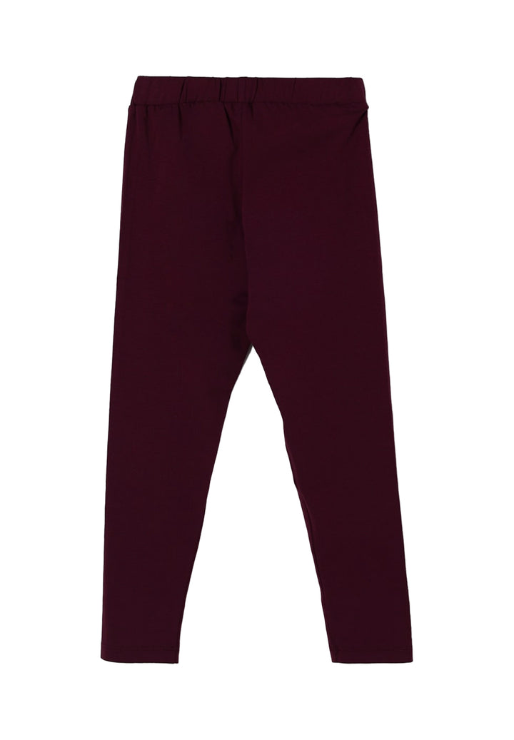 Leggings bordeaux per bambina
