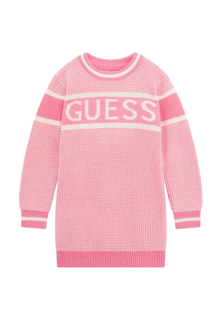 Vestito in maglia rosa per bambina