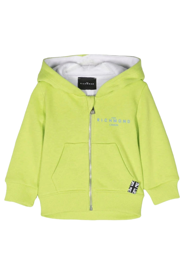 Felpa zip verde lime per neonato