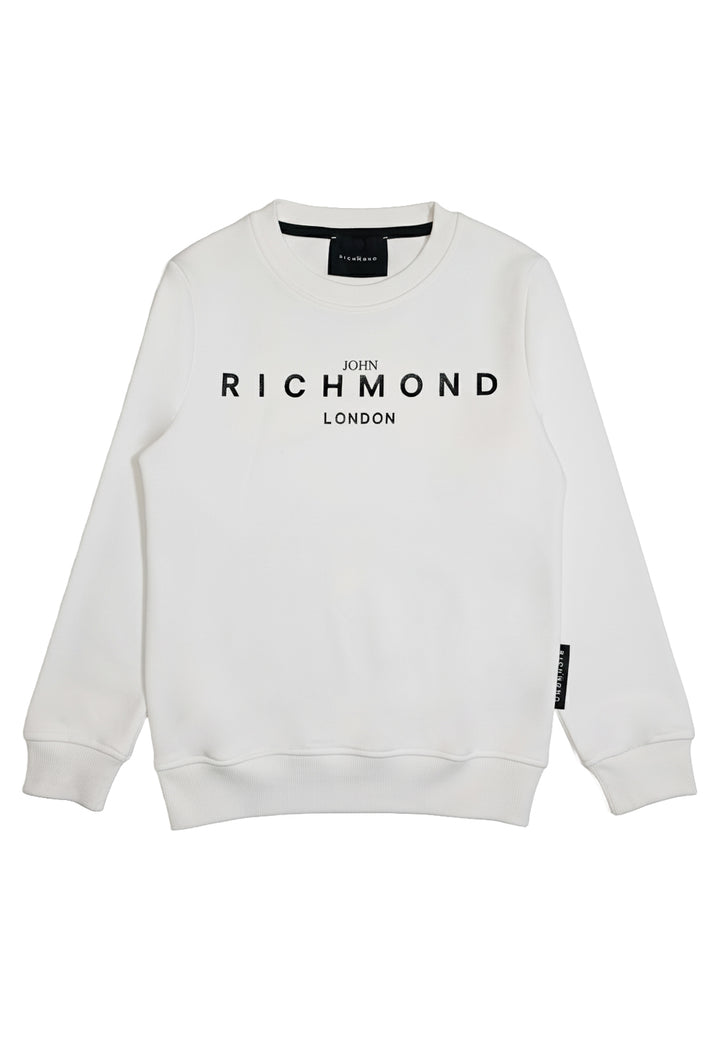 Felpa girocollo bianca per bambino