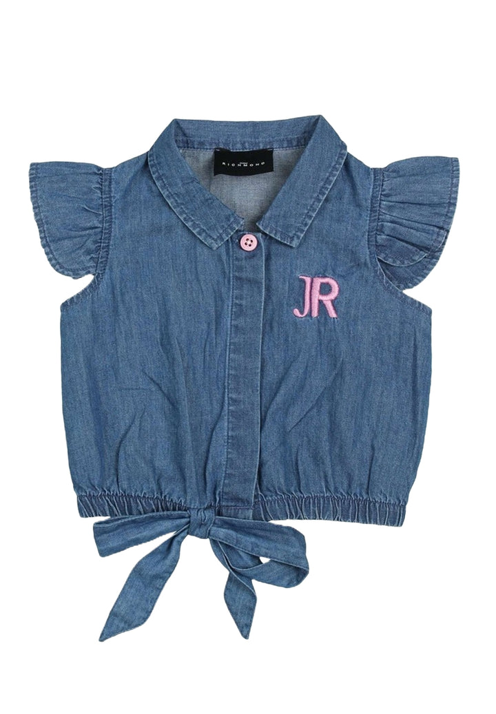 Camicia blu denim per bambina