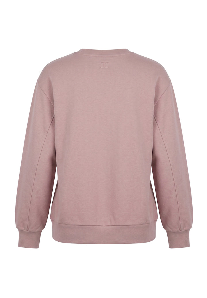 Felpa girocollo rosa per bambina