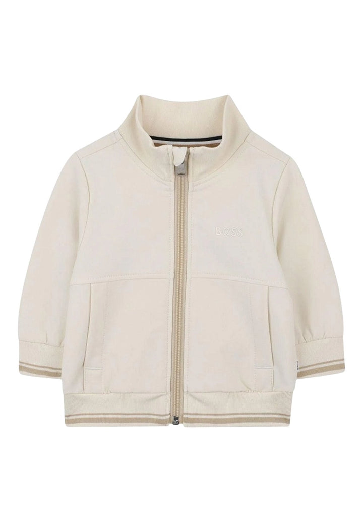 Felpa zip beige per neonato