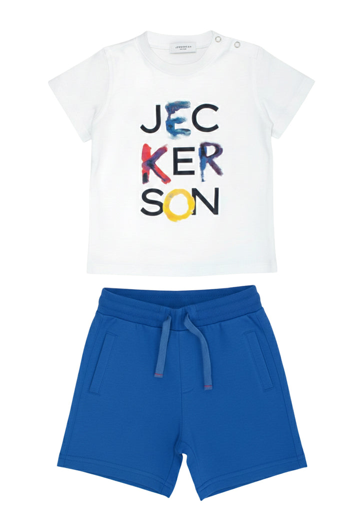 Completo bianco-blu per bambino