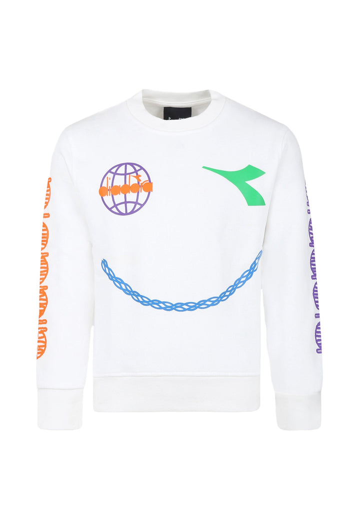 White crewneck sweatshirt for boy