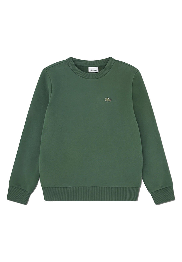 Felpa girocollo verde per bambino