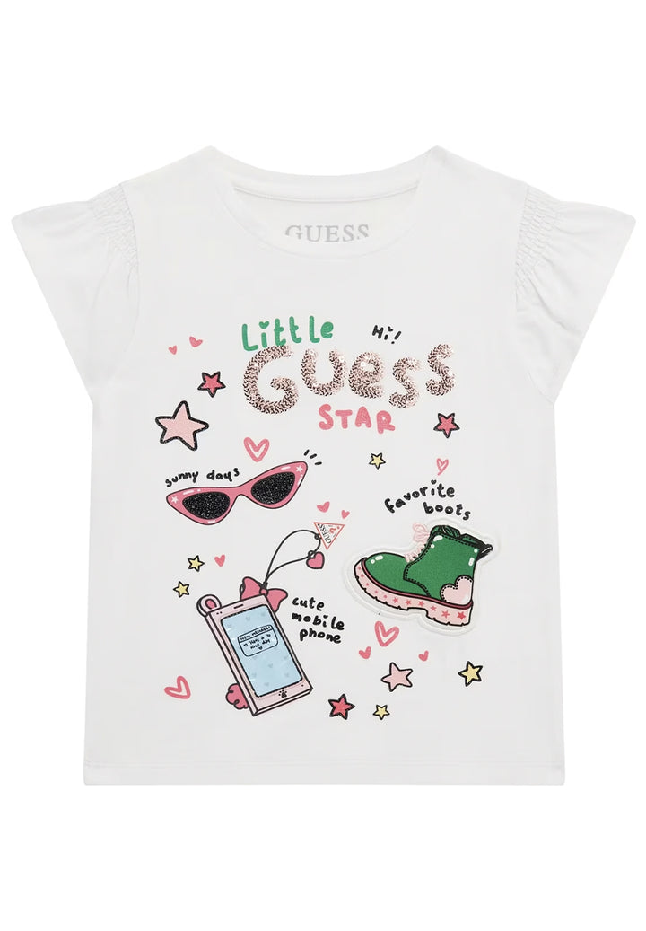 T-shirt bianca per bambina