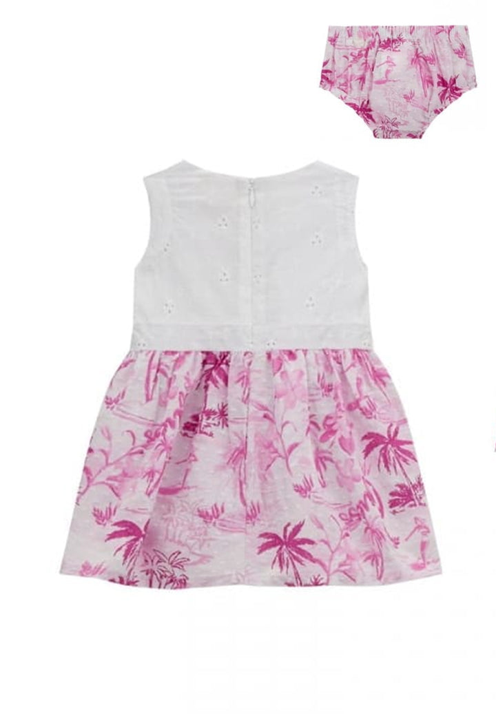 Vestito bianco-fuxia per neonata