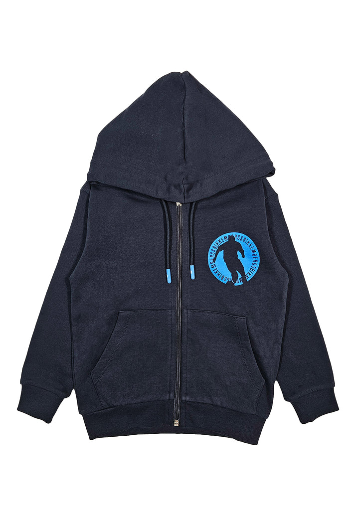 Blue zipped sweatshirt for boy