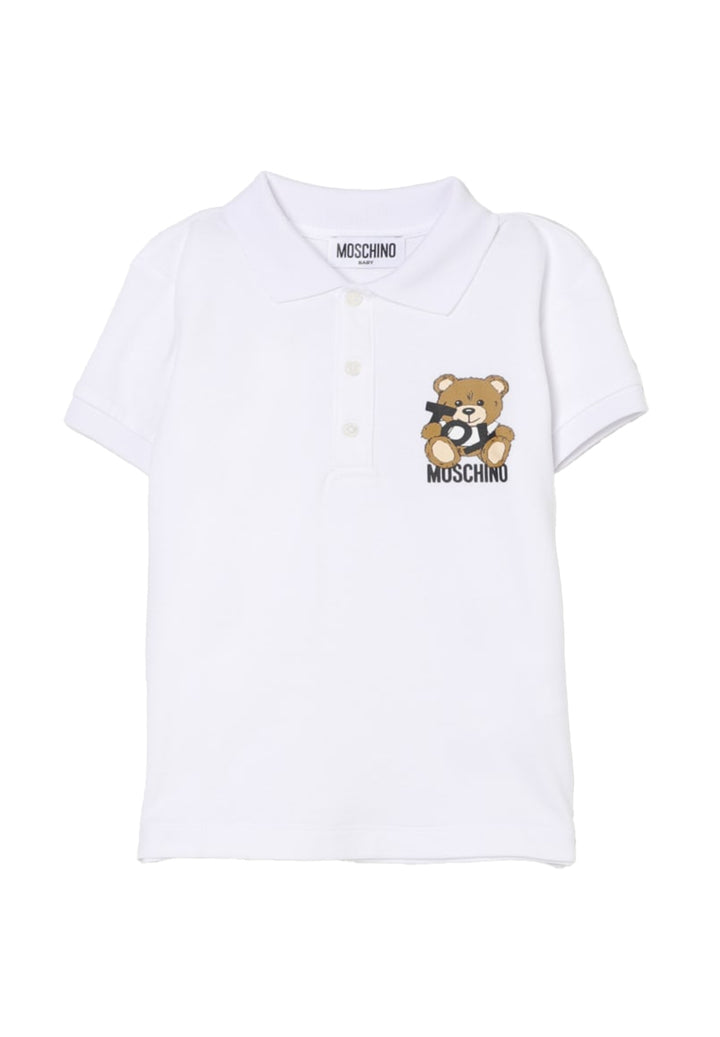 Weißes Poloshirt für Neugeborene