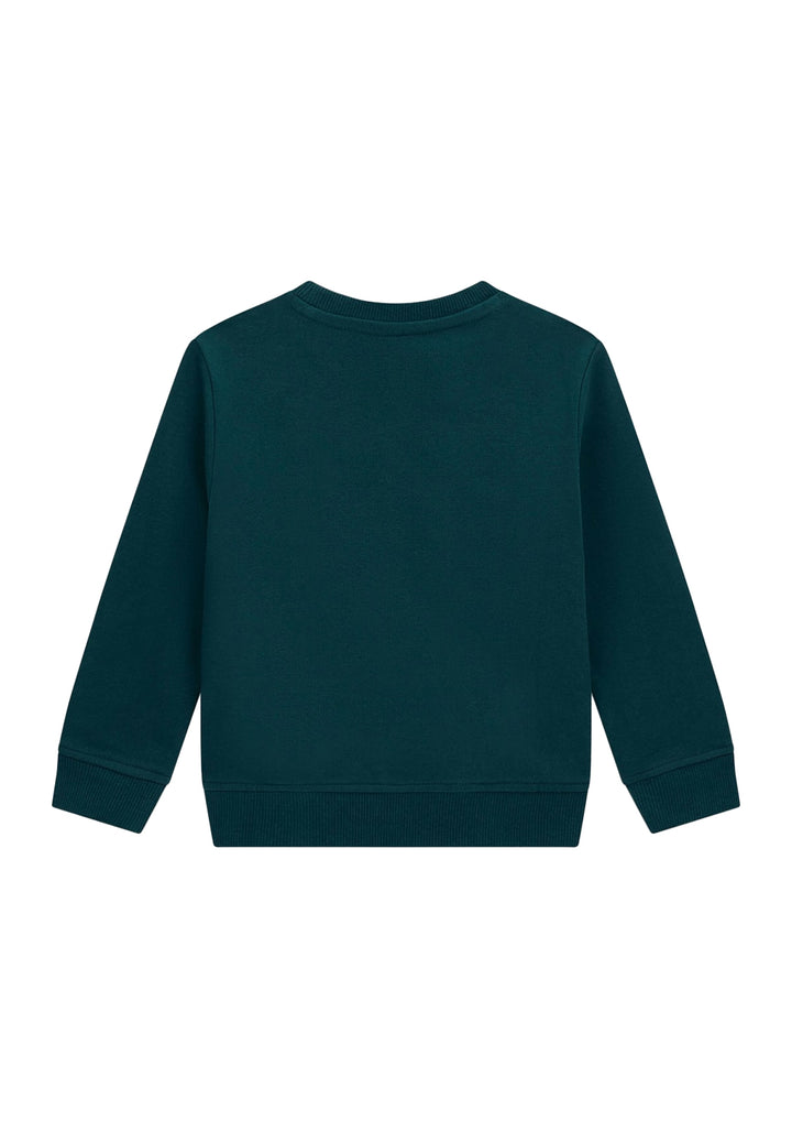 Felpa girocollo verde per bambino