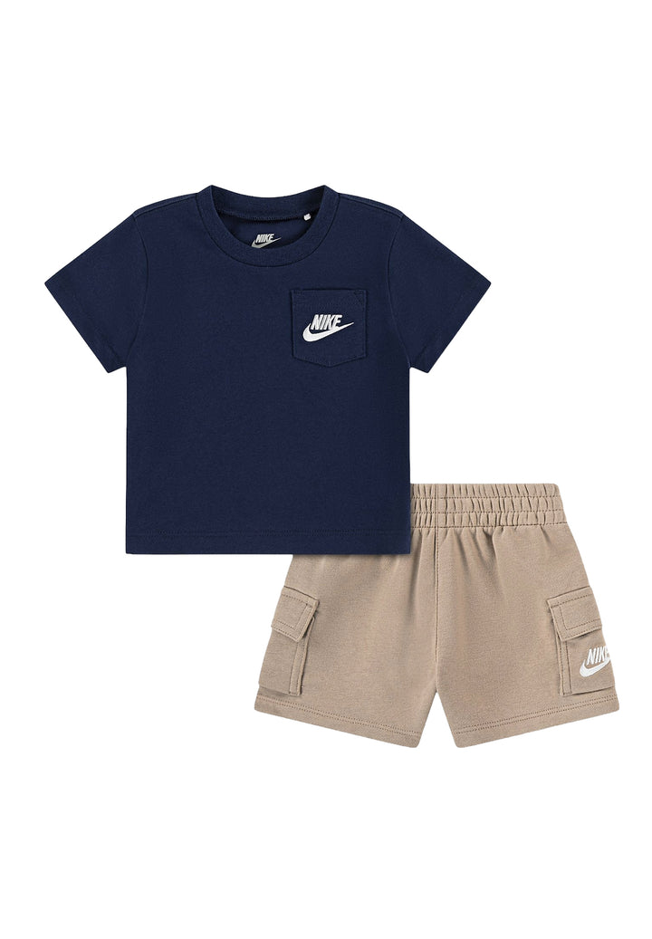 Completo blu-beige per bambino