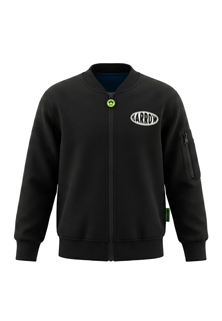 Felpa zip nera per bambino