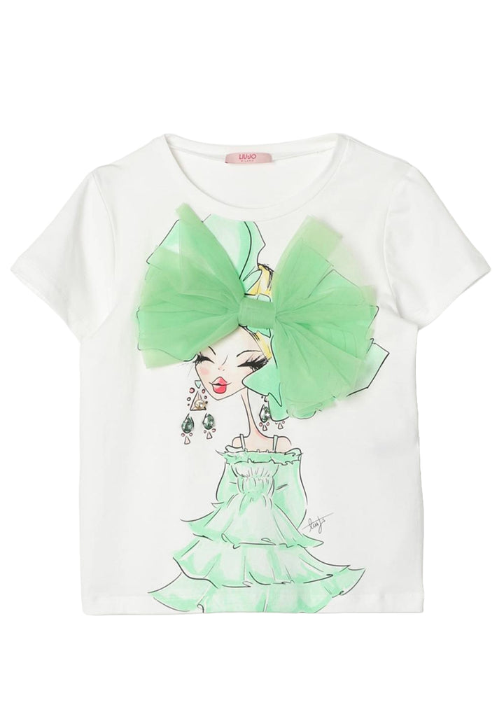 T-shirt bianca per bambina