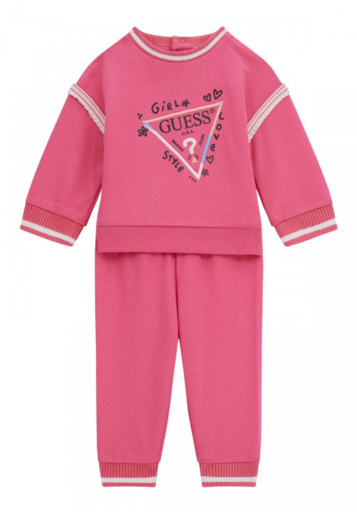 Fuchsia sweatshirt set for girls