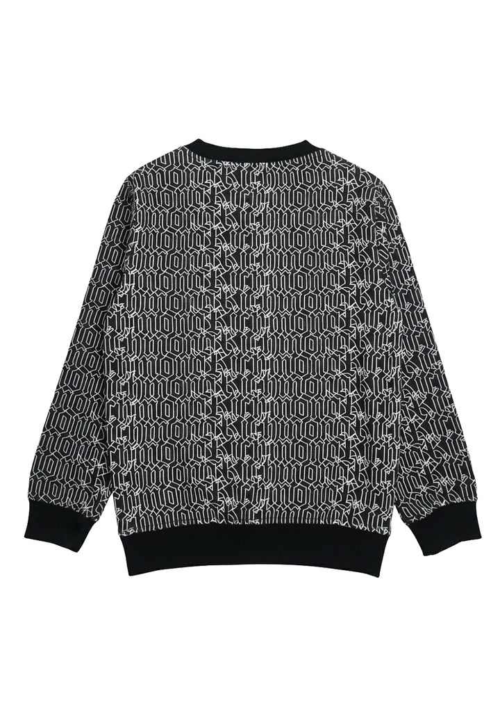 Felpa girocollo nera per bambino