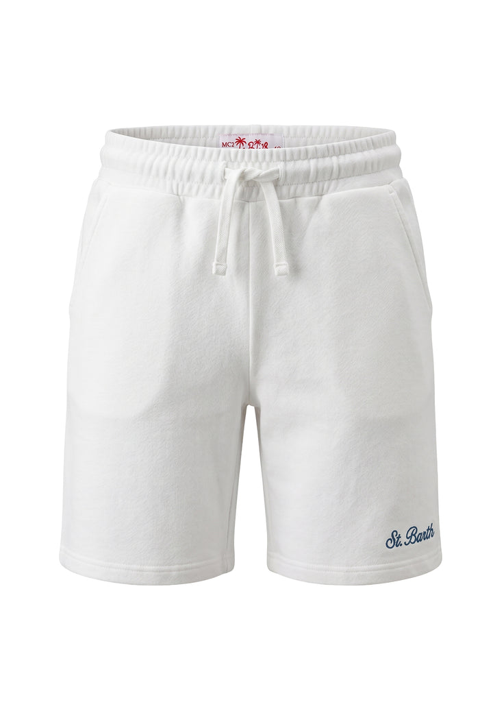 Bermuda felpa bianco per bambino